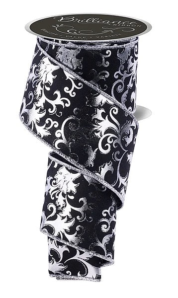 Wired Foil Swirl Ribbon- 2.5”x10 Yards