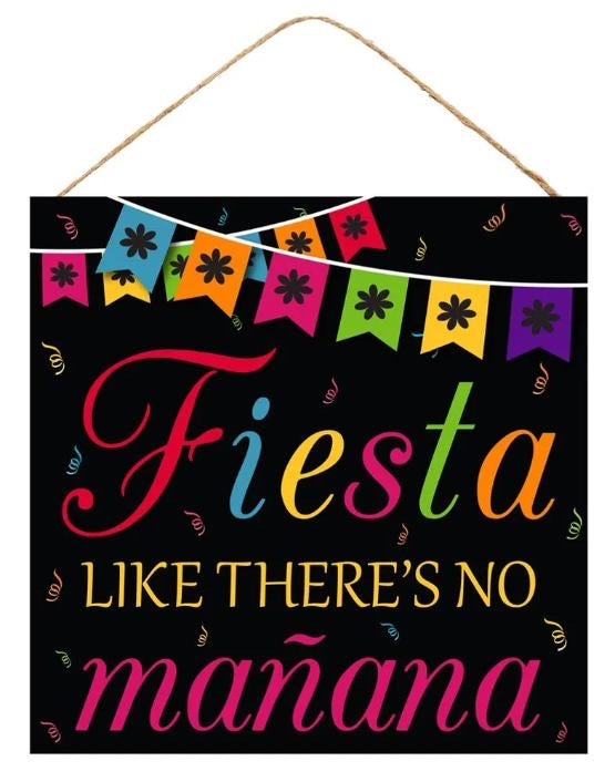 10” Square Fiesta Wreath Sign
