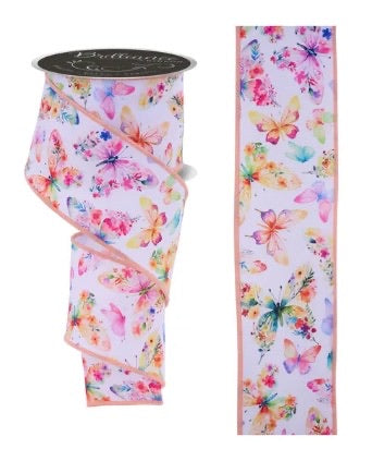 Wired Butterfly Spring Ribbon- 2.5”x 10 Yards