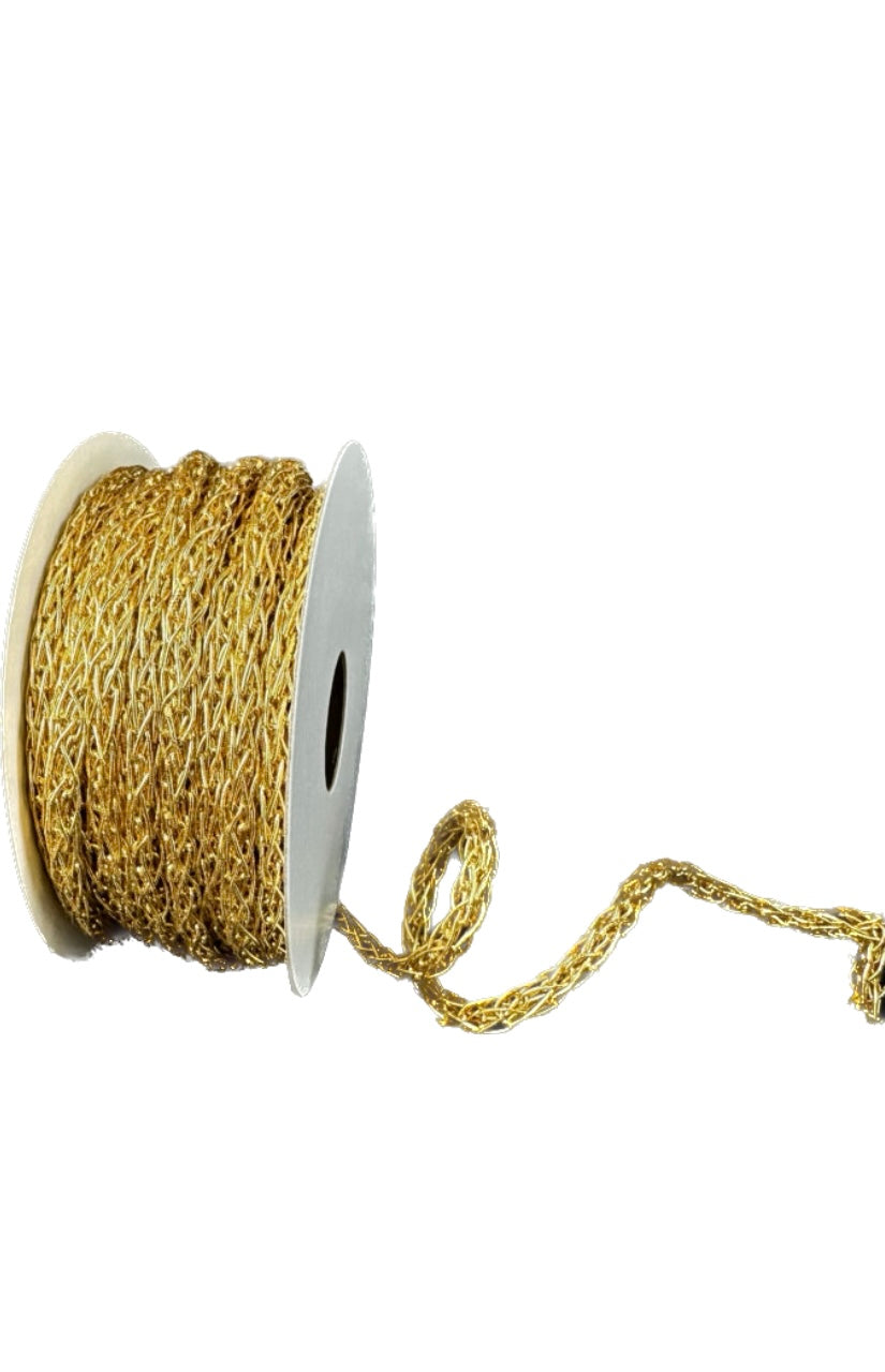 Gold Chain Link Tubing- 5MMx10 Yards