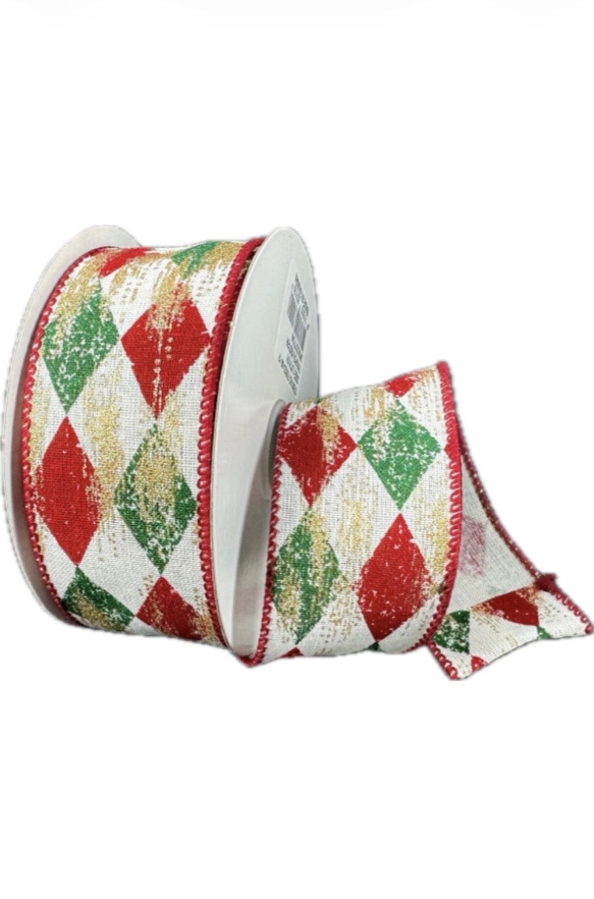 Wired Christmas Harlequin/Glitter Ribbon-1.5”x1 0 Yards
