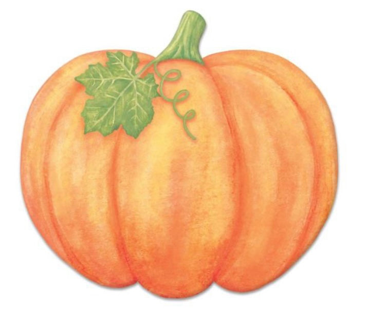 12” Metal Embossed Orange Pumpkin Wreath Sign