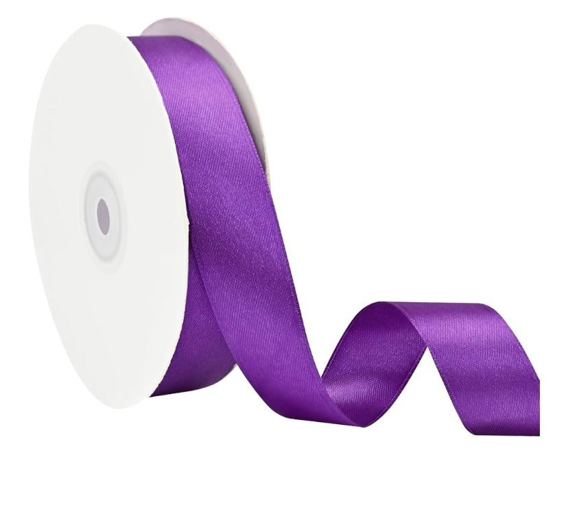 Wired Purple Ribbed Satin Ribbon- 1.5”x50 Yards