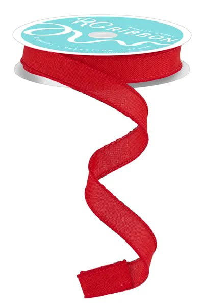 Wired Red Royal Burlap Ribbon-5/8”x10 Yards