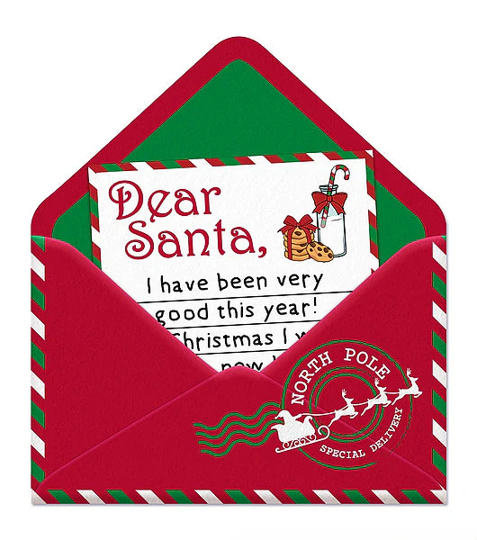 11.25"H x 10”L Dear Santa Open Envelope Wreath Sign