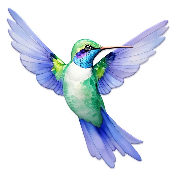 12.2"x9.6" Metal Embossed Hummingbird Wreath Sign