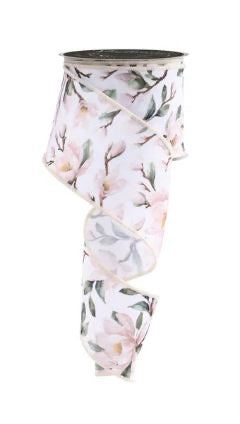 Wired Magnolias Ribbon- 2.5”x10 Yards
