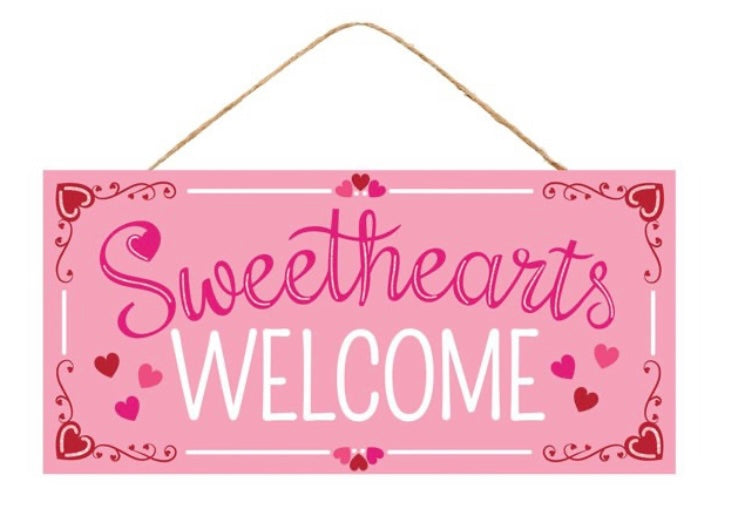 12.5”x6” Sweethearts Welcome MDF Wreath Sign
