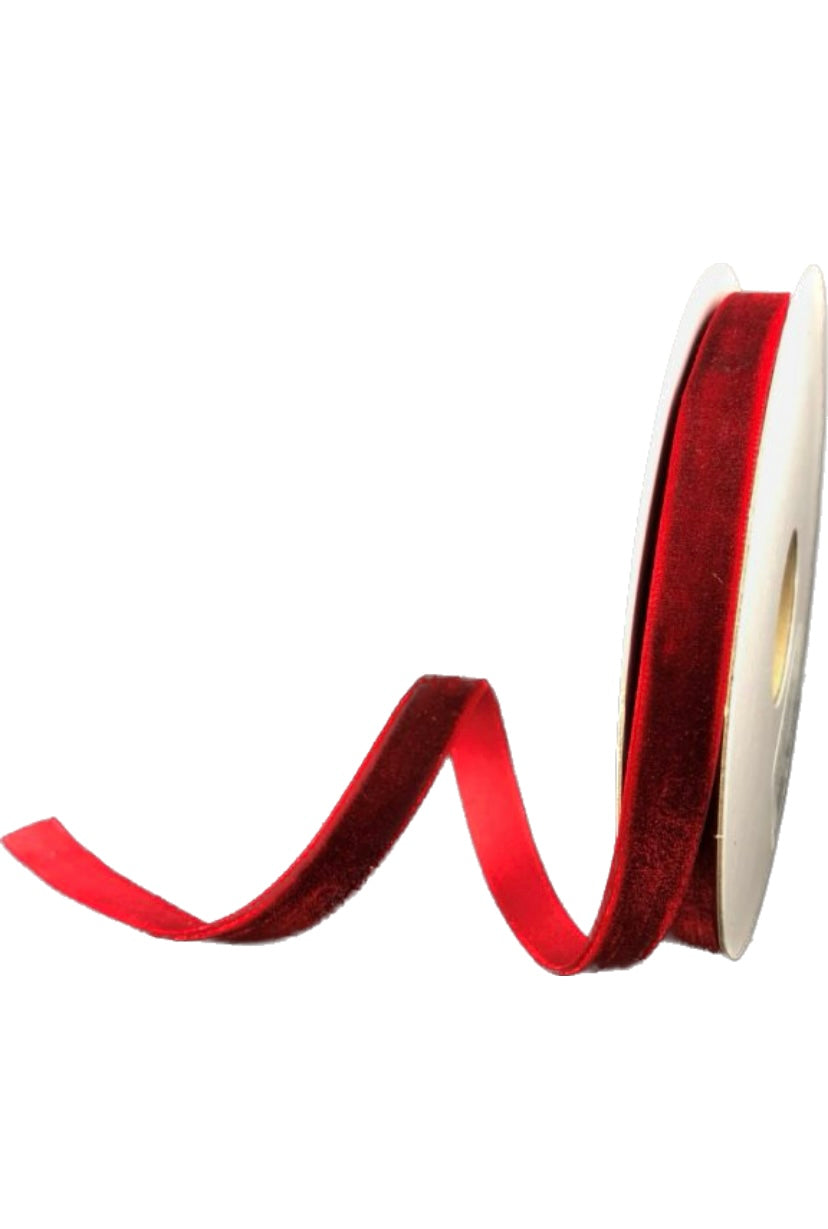 Red (Dark Berry) Velvet Ribbon- 3/8”x10 Yards
