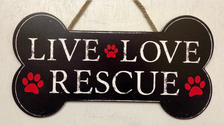 12.5”x6.5”Live Love Rescue Dog Wreath Sign