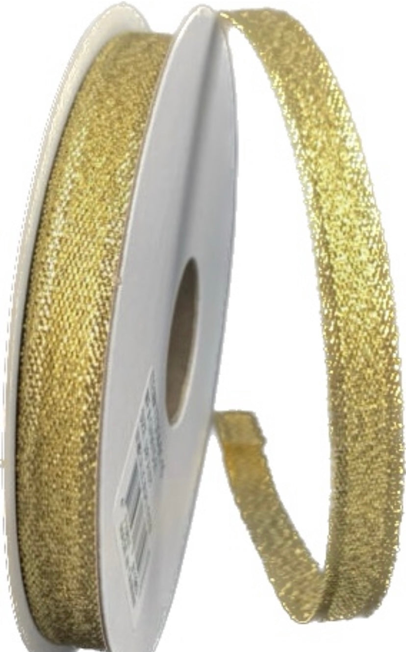 Gold Metallic Ribbon- 3/8”x10 Yards