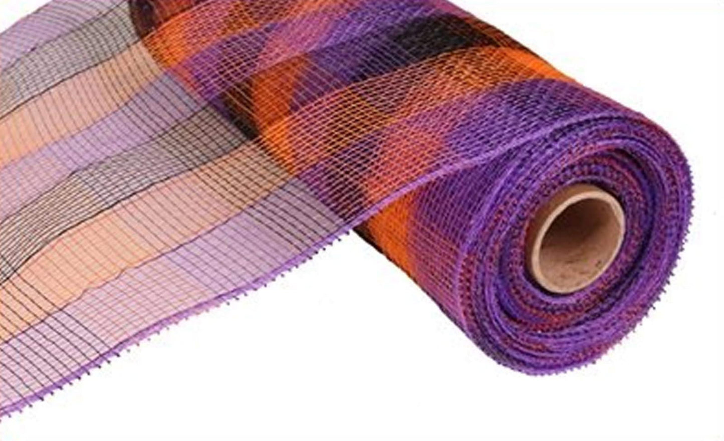 Black/Purple/Orange Check Fabric Mesh- 10.5 inch x 10 Yards