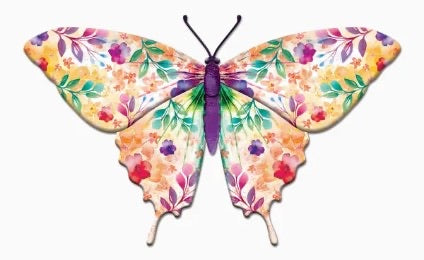 13.5"L x 8.45"H Botanical Butterfly Wreath Sign