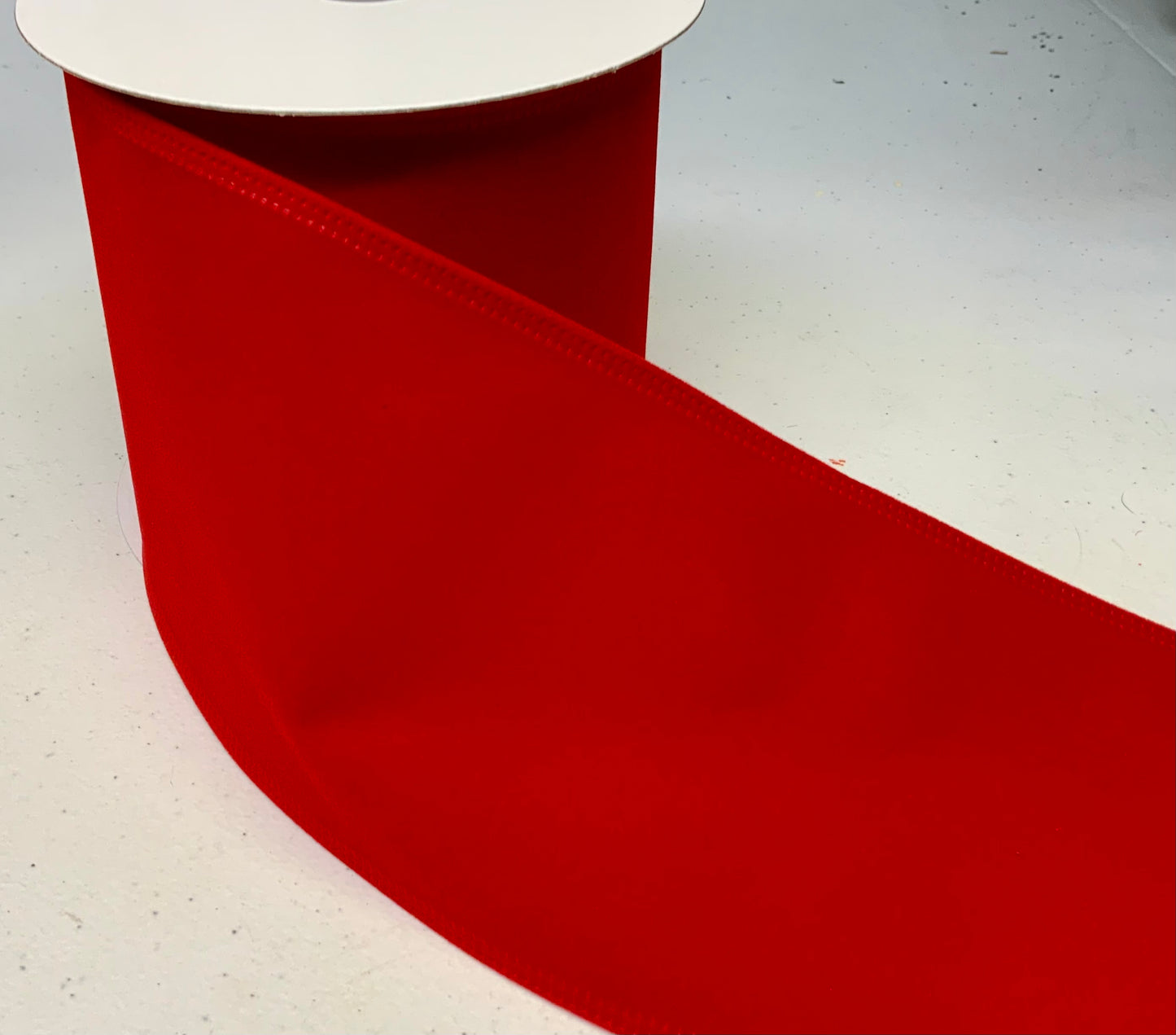 Wired Red Velvet Ribbon-4”x10 Yards