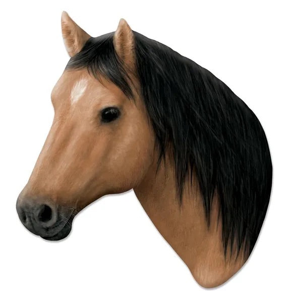 12.5”x13.25” Metal Embossed Horse Head Wreath Sign