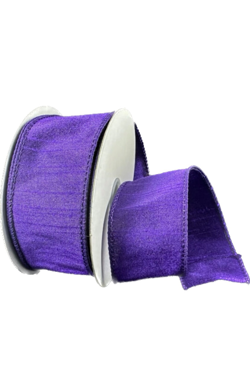 Wired Purple Faux Dupioni Ribbon- 1.5”x10 Yards