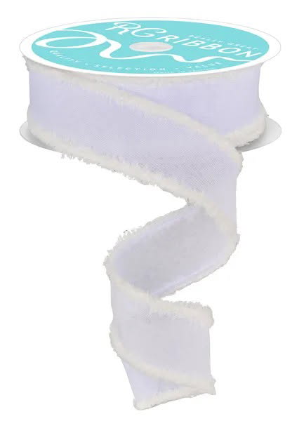 Wired White Faux Royal Burlap Drift Ribbon- 1.5” x10 Yards