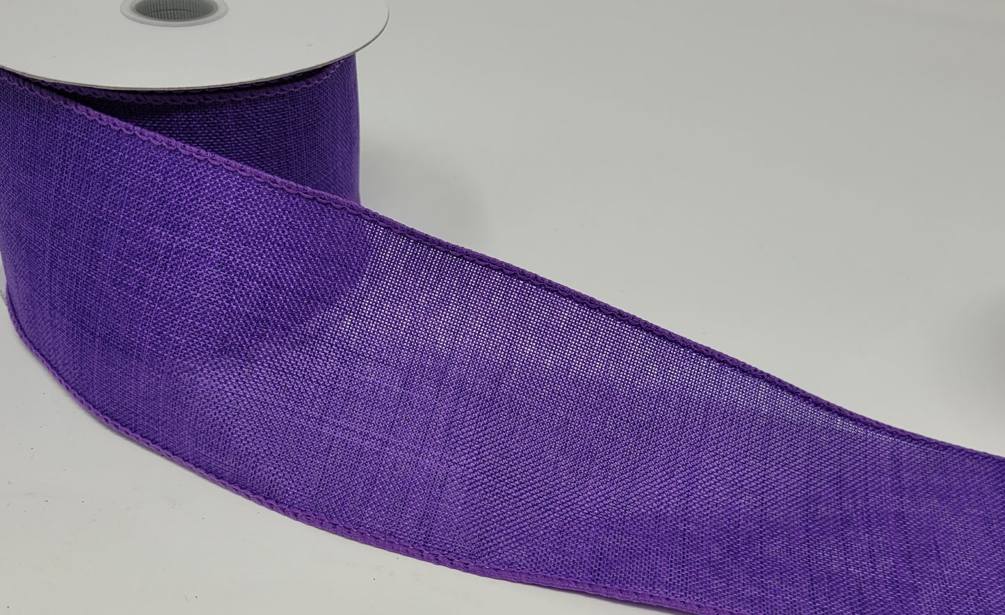 10 Yards - 2.5” Wired Purple Linen Ribbon