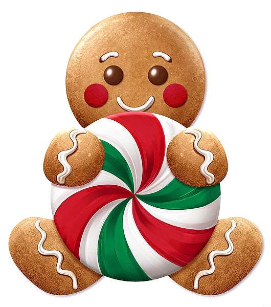 12"H x 10.77"L Gingerbread/Candy Wreath Sign