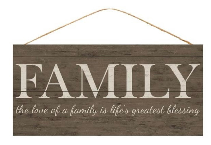 12.5 Inch x 6 Inch Family MDF Sign