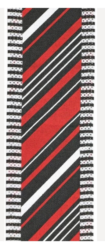 Wired Black, Red, and White Stripe Ribbon-2.5”x10 Yards