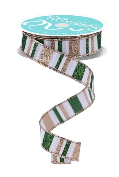 Wired Horizontal Stripe Ribbon- 7/8”x10 Yards