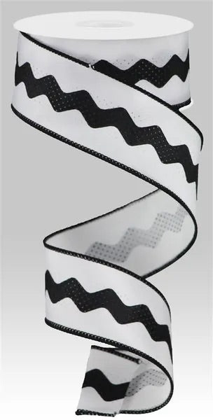 Wired Black and White Ric Rac Ribbon-1.5”x10 Yards