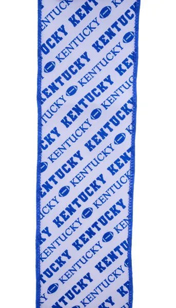 Wired Blue and White Kentucky Ribbon-4”x10 Yards
