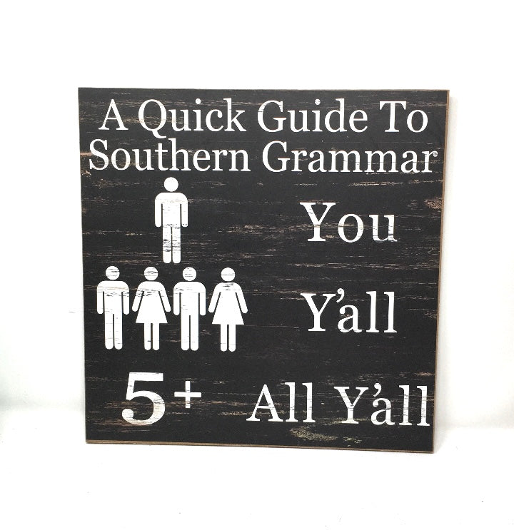 12” Square Southern Grammar Wreath Sign