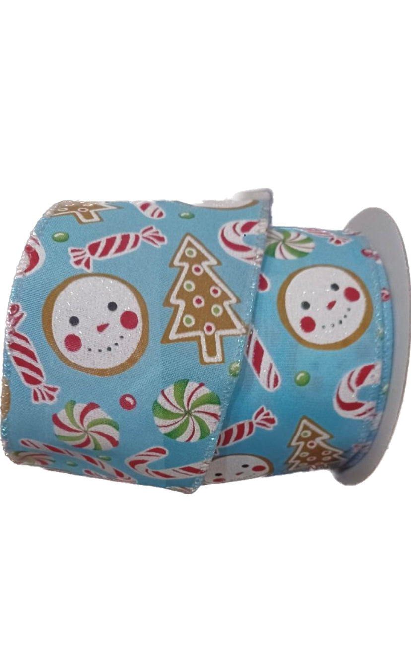 Wired Christmas Cookies and Candy Ribbon-2.5”x10 Yards