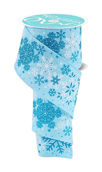 Wired Snowflake Ribbon- 2.5”x10 Yards