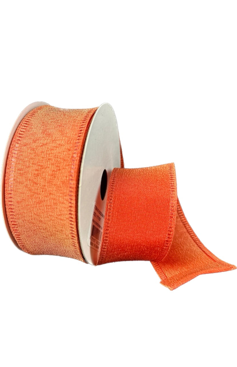 Wired Rust Satin Ribbon- 1.5”x10 Yards