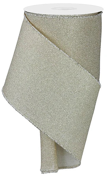 Wired Gold Glitter Ribbon-4”x 10 Yards