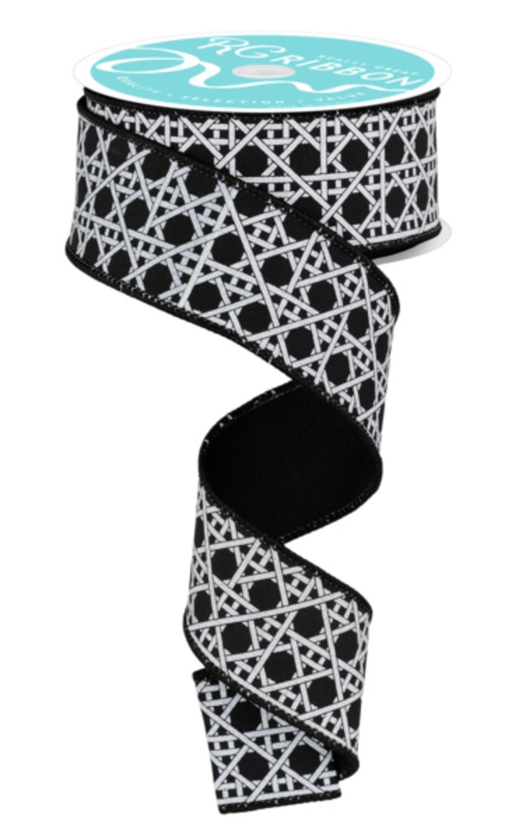 10 Yards - 1.5” Wired Basket Weave Ribbon