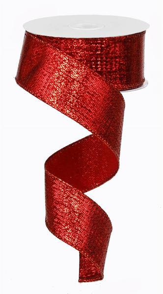 10 Yard - 1.5” Wired Red Metallic Ribbon