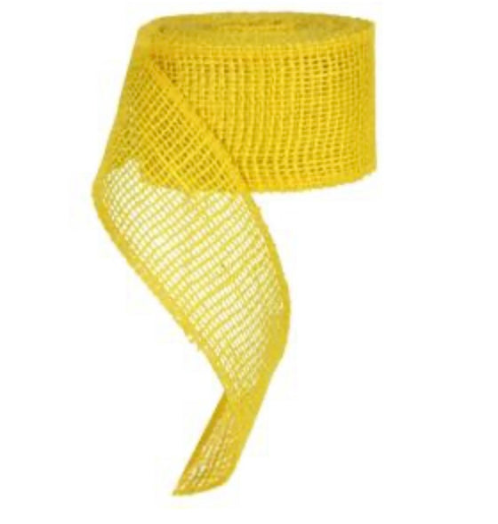 2.5”x10 Yards Yellow Burlap Garland Jute Net