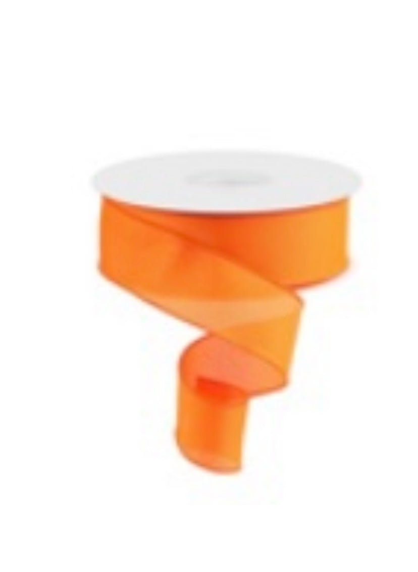 50 Yards - 2.5” Wired Orange Linen Ribbon