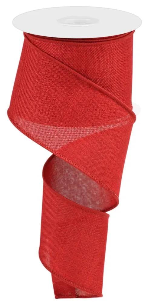 10 Yards - 2.5” Wired Solid Red Ribbon