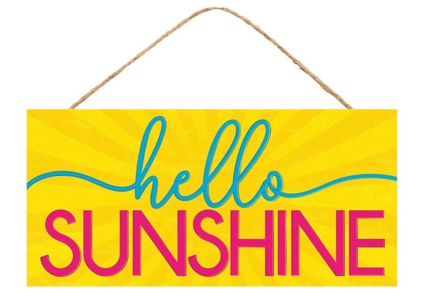 Hello Sunshine Wreath Sign- 12.5”x6”