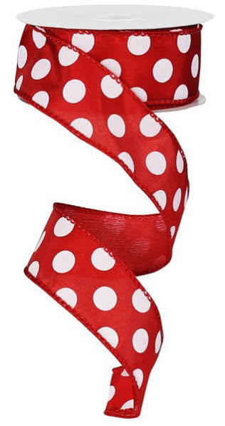 Wired Red with White Polka Dot Ribbon