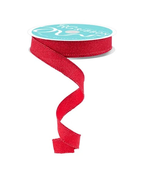 Wired Red Shimmer Glitter Ribbon- 5/8”x10 Yards