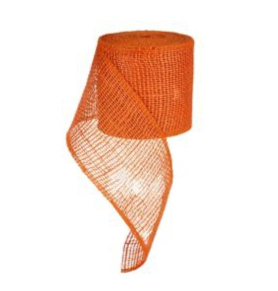 4”x10 Yards Orange Burlap Garland Jute Net