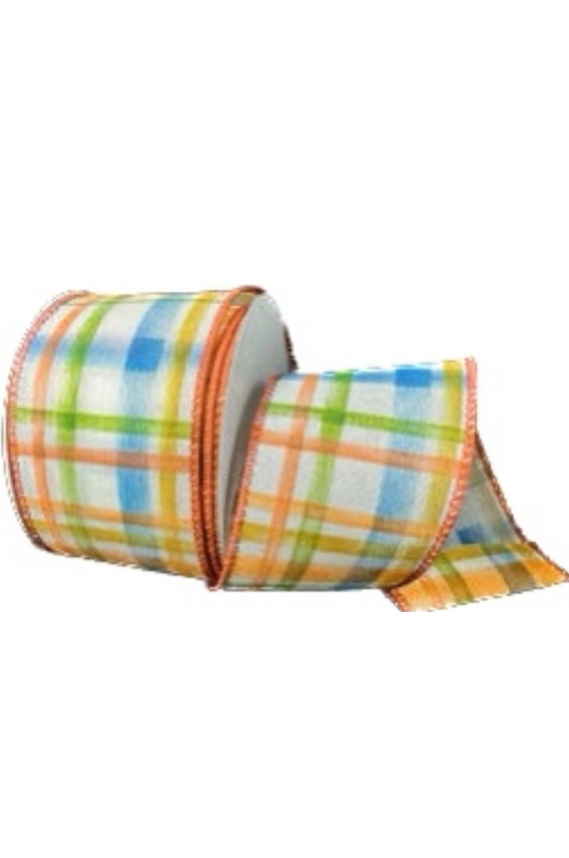 Wired Fall Multicolor Plaid Ribbon- 2.5x10 Yards