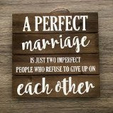 10” Square A Perfect Marriage Wreath Sign