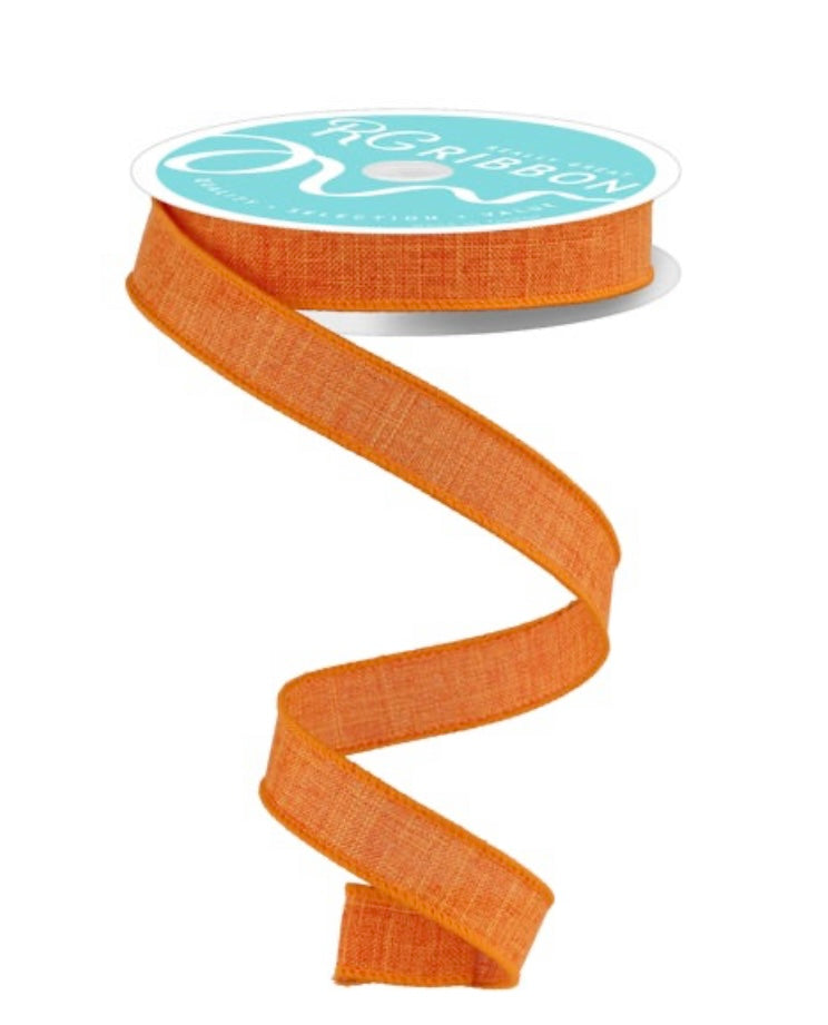 10 Yards - 5/8” Wired Orange Royal Burlap Ribbon