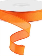 Wired Orange Linen Ribbon-1.5”x50 Yards
