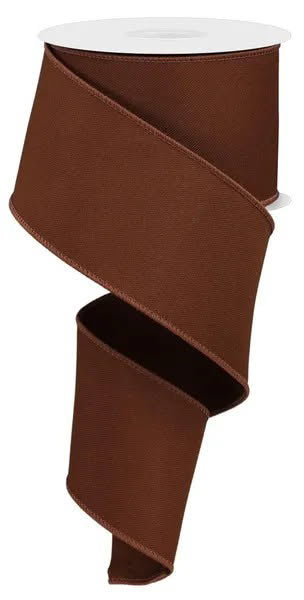 Wired Brown and White Check Ribbon-2.5”x10 Yards