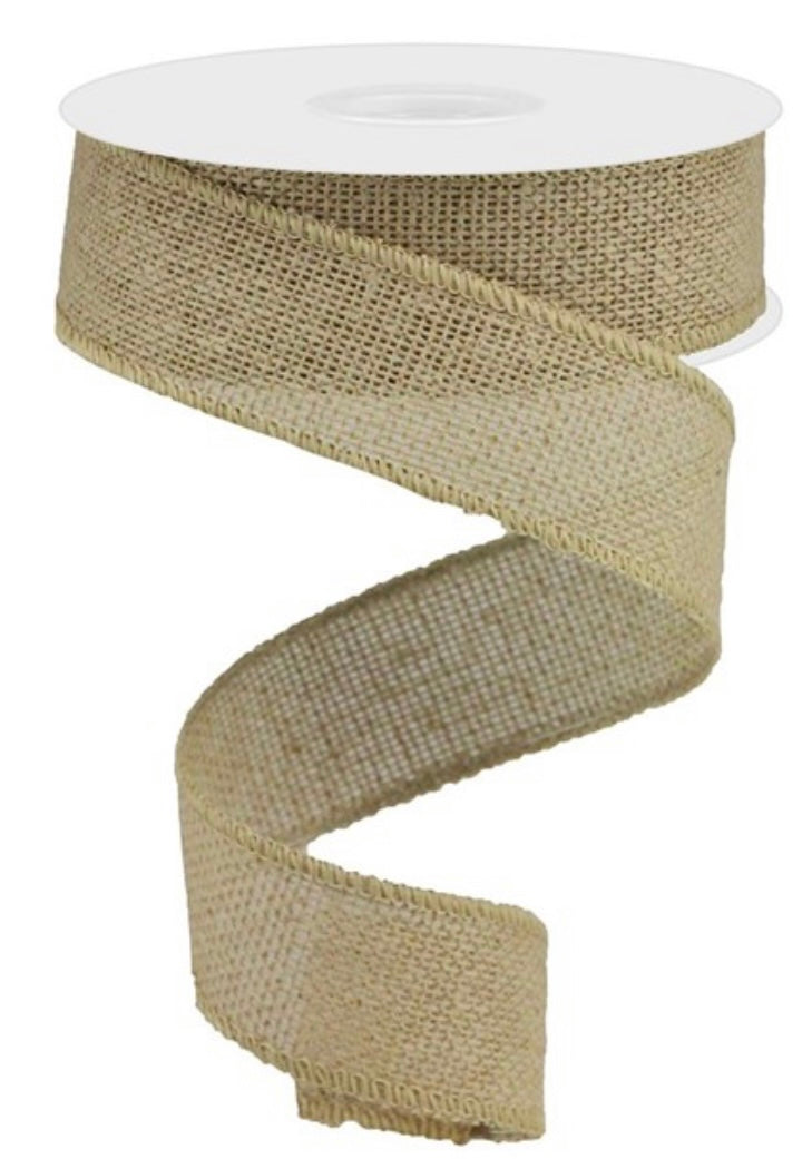 50 Yards - 1.5” Wired Faux Burlap Ribbon
