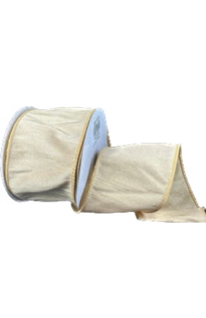 Wired Gold Faux Dupioni Ribbon- 2.5”x10 Yards