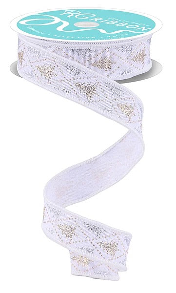 Wired Glitter Tree/Harlequin Ribbon-7/8”x10 Yards